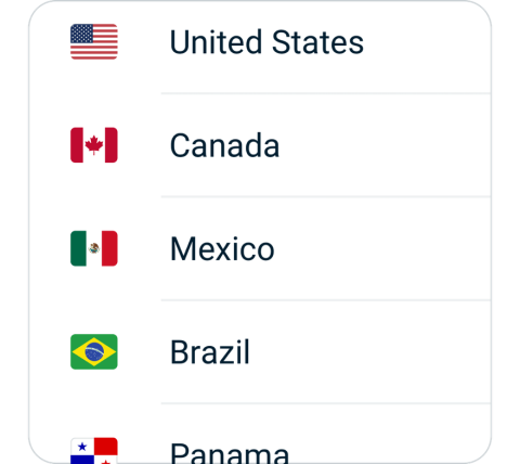 789 connect step 2, choose VPN server location